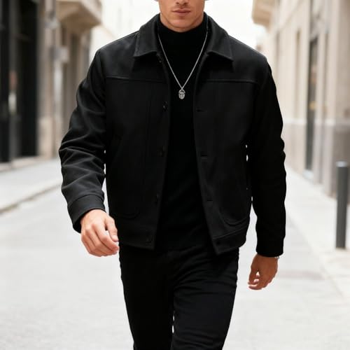 Blazer aspect laine homme coupe ample confortable style décontracté chic