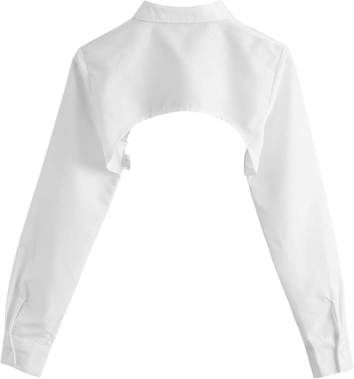SweatyRocks Women's Long Sleeve Button Front Collared Ultra Crop Blouse Shirt Top - Image 2