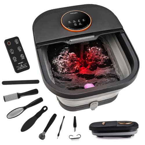 Image of Collapsible Foot Spa Bath with Heat and Massager, Bubble, Temperature Control, Touchscreen, Remote Control, Pumice Stone, Pedicure Foot Spa for Relaxation Gift for Women Man