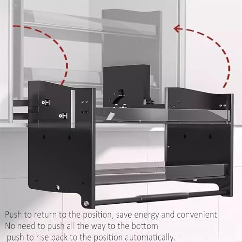 Pull Down Cabinet Organizer | Space-Saving Drop Down Shelf for Kitchen & Pantry | Durable & Easy Access Shelving System | Maximize Storage & Efficiency