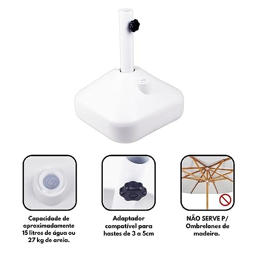 Base Plástica Oca Guarda-sol Ombrelone Com Adaptador Branca