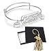 Ingooood Graduation Gift Personality "She Believed she could so she did" Bangle Charms Bachelor Cap Bracelet Jewelry