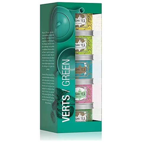 Kusmi Tea Geschenkset Grüner Tee - 5 Mini Metalldosen mit Grünen Tees - 5 Natürliche Aromen Jasmin Cover
