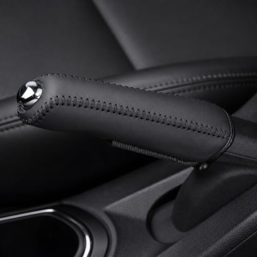 Image of Car Gear Cover, Handbrake Protection for Daily Driving, Universal Fit Car Accessory, Interior Protection Cover for Gear Knob, Black Leather Design