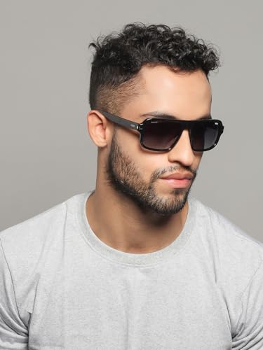 Image of IDEE sunglasses| 100% UV Protected | Gradient | Full Rim | Square | Men | Large | Polycarbonate Frame | Gradient TAC Lens