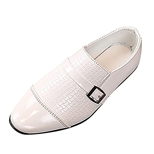 Mocassins habillés en cuir synthétique pour garçons - Légères et respirantes - Chaussures d'école décontractées et formelles - Chaussures de mariage,...