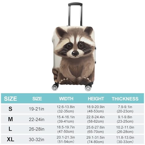 Raccoon Elastic Luggage Cover Suitcase Protector for 19-32 Inch Suitcases | Universal Stretchable Travel Bag Cover | Anti-Scratch, Washable with Zipper Closure S2