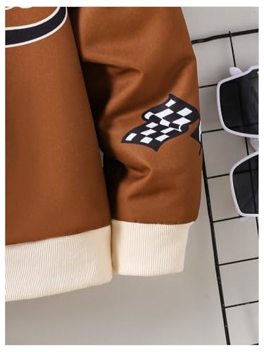 Boy's Graphic Color Block Motorcycle Jackets Full Zip Long Sleeve Athletic Sports Outerwear3
