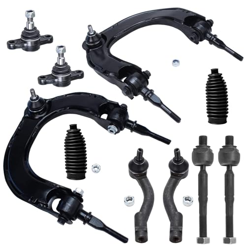 Image of Detroit Axle - 10pc Front End Kit for Hyundai 1999-2005 Sonata, 2002-2005 XG350, 2001 XG300, 2001-2006 Kia Optima 2 Upper Control Arms w /Ball Joints 2 Lower Ball Joints 4 Tie Rods 2 Boots Replacement