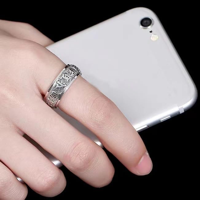 Gixaxak 925 Sterling Silver Ring Vintage Rings for Men Viking