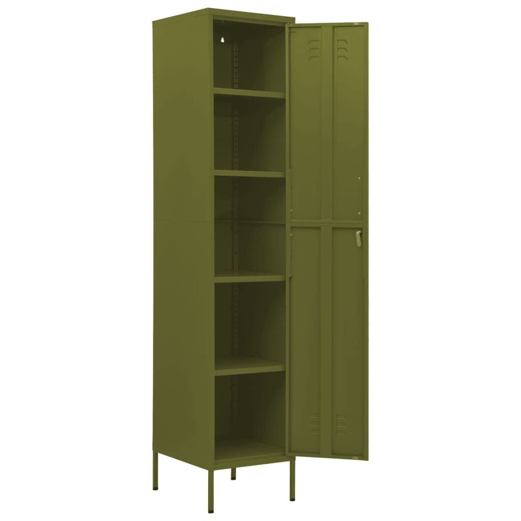 Taquillas Vestuario Taquilla Metálico con 5 Compartimentos Armario Taquilla Armario Oficina para Salas de Estar y Escuelas,Oficinas,35x46x180 cm-Verde Oliva-