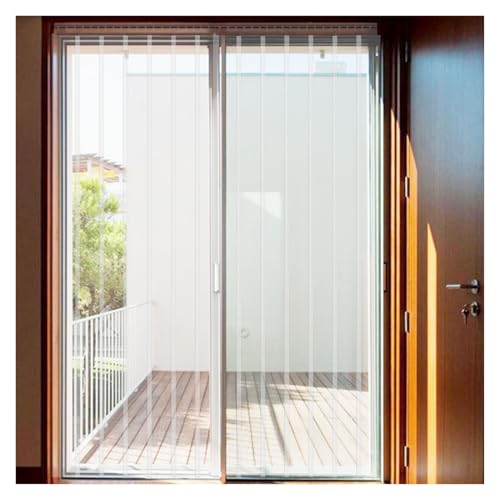QHLTY Cortina De Tiras Plástico, Lamas PVC Transparente para Refrigeradores, Graneros, Almacenes, Industria, Tiendas, Garajes, Patios, Puertas(180x210cm)