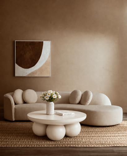 Image of The ALPS Aurelia Orb Coffee Table,36x36x15,Coffee Table for Living Room, Solid Wood Centre Table,Premium Solid Wood,Best Choice for Interior Design