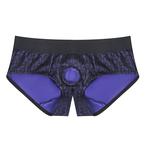 Strap Boxers Strap Underwear Panties for Women and Men Blue