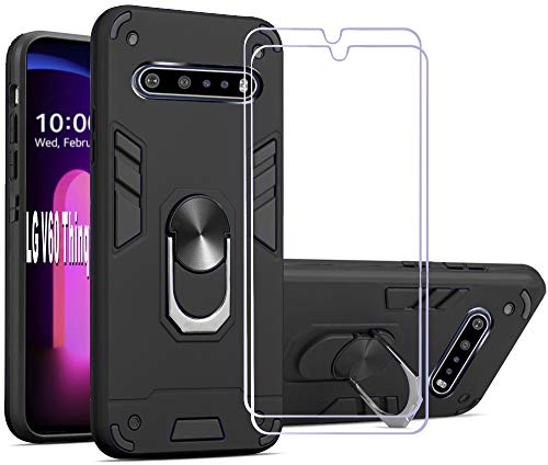 Coque LG V60 ThinQ antichoc résout le problème des chutes avec sa bague rotative lot de 2