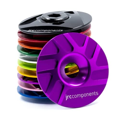 JRC Components Ahead Stem Top Cap Pathway Design | Lightweight 6061-T6 Aluminum Top Cap | Compatible with Road, Gravel & Mountain 1-1/8" Threadless Steerers (Purple)