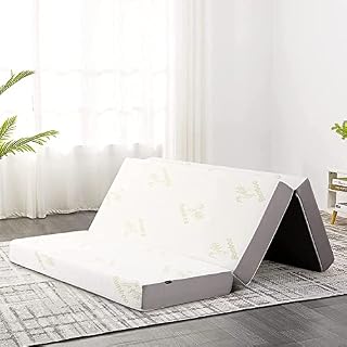 Inofia 15cm Folding Mattress, Tri-fold Mattress with Memory Foam and Ultra Soft Removable Cover, Pressure Relief & Supportive, 100-Night Free Trial - Double,190 X 135cm X 15cm