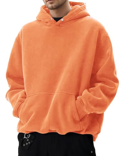 YND Mens Oversized Acid Wash Hoodie, Heavyweight Vintage Pullover for Winter, Fleece Cotton Sweatshirt, Unisex Streetwear3