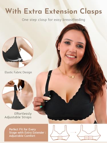 Image of Nursing Bras for Breastfeeding, Seamless Ultra Comfort Maternity Bra, Natural Shape Pregnancy Bras for Women