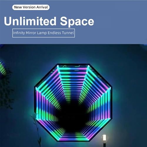 Lampa Infinity – zmieniająca kolor RGB artystyczna lampa ścienna, unikalna lampa biurkowa dla graczy, sensoryczna dekoracja pokoju, idealna do sypialni i garażu