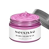 Temporary Hair Color Wax 4.23 oz-Instant Hairstyle Cream Hair Pomades Hairstyle Wax for Party Cosplay Easy Cleaning (1, Pink)