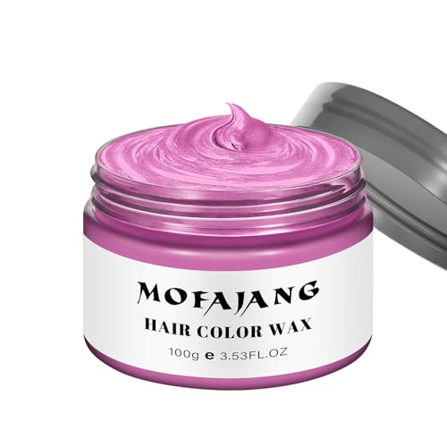 Temporary Hair Color Wax 4.23 oz-Instant Hairstyle Cream Hair Pomades Hairstyle Wax for Party Cosplay Easy Cleaning (1, Pink)