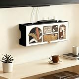 XCLOOZGL Moderne Router Schrank WiFi Router Aufbewahrungsbox Set-Top Box Wandmontage Wohnzimmer Modem Kabel Router Abdeckung Multifunktional WLAN-Router-Versteckbox,Braun,W50cm