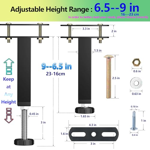 Adjustable Bed Frame Support Legs,Bed Support Legs for King Queen Bed slats,Bed Frame Support Leg,Adjustable Bed Frame Legs Replacement ,King Queen Size Bed Slat Support Legs for Bed Frame Center