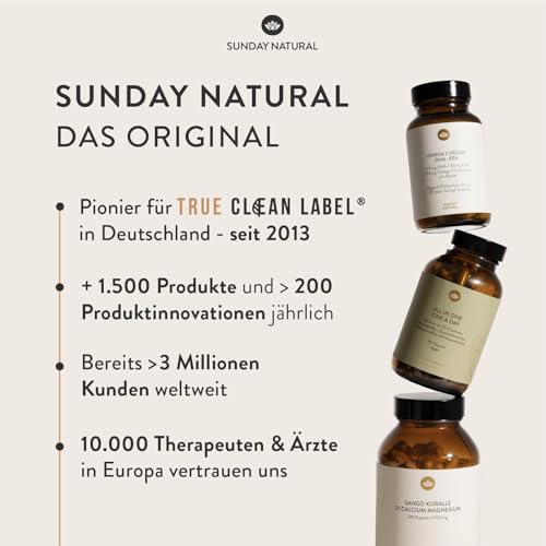 SUNDAY NATURAL® Vitamin D3 K2 Tropfen - Vegan - Premium Vitamin D 3 1.000 IE (25µg) + K2 MK7 ≥99,8% all-trans 20µg - Hohe Bioverfügbarkeit, ohne unnötige Zusätze, laborgeprüft