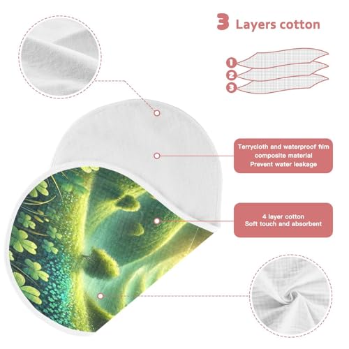 St Patricks Rainbow Emerald Baby Burp Cloths Absorbent Muslin Soft Burp Cloth Rags Cotton Burp Clothes for Newborn Girl Unisex Boy 1 Pack 22x11 Inches3