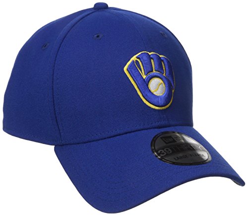 MLB Milwaukee Brewers Team Classic Alternative 39Thirty Stretch Fit Cap, Blue, Large/X-Large