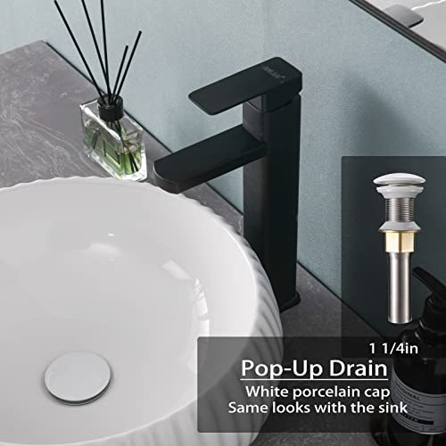 Pakroman Round Vessel Sink Countertop Bathroom Vessel Sink Modern Bathroom Sink Porcelain Ceramic Above Counter 16"X16" Contemporary White Vessel Vanity Sink With Pop Up Drain, Soap Dish #TOP5