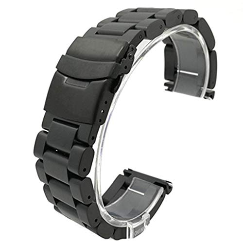 厚くする時計バンド ウォッチベルト ステンレスベルト 時計 バンド サイズ 24mm 交換ベルト 金属ベルト バネ棒はずし 付属 ブラック