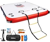 GYMMALL Inflatable Floating Dock Platform, 6ft*5ft Air Dock Platform Floating Island Raft with None-Slip Surface, 6in Thick Water Floating Dock Mat for Swimming Pool Lake Beach Ocean