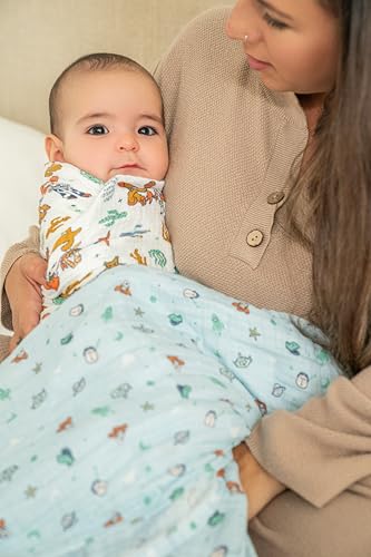 Image of aden + anais Essentials Muslin Swaddle Blankets, Newborn Receiving Blanket for Swaddling, 100% Cotton Baby Swaddle Wrap, 4 Pack, Toy Story