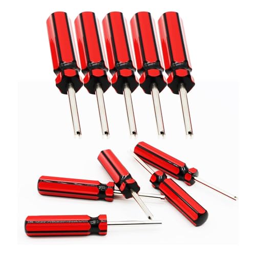 Image of C-HORSE 10 Pcs Valve Core Removal Tool - Screwdriver Valve Stem Core Remover 6523339 for Car, Motorcycle, Truck & Bike Tire Repair - Universal Fit, Easy Grip Handle, Automotive Tool Kit