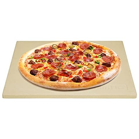 Mimiuo 33cm Pizza Stone for Ooni pizza Oven and BBQ, Square Cordierite Bread Baking Stone 13" x 13" Cover