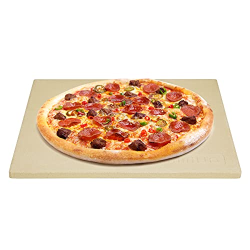 Mimiuo Piedra para Pizza ，Piedra Cordierita Pizza para Horno y Barbacoa, Hornos de Pizza Ooni,ectangular（33 * 33cm）