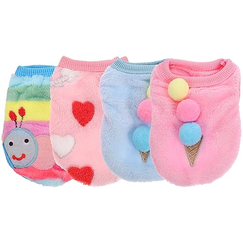 4 peças de fantasia quente para cachorro, roupas para cães, roupas de inverno para animais de estima
