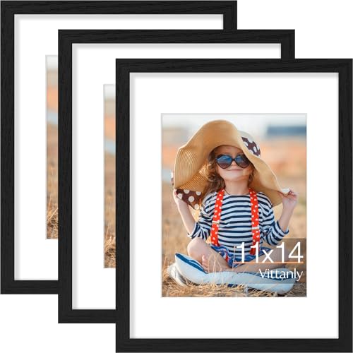 Vittanly 11x14 Picture Frame Set of 3, Display Pictures 8x10