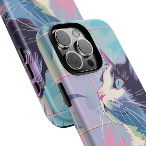 Coque iPhone 16 Pro Max chat coloré feuilles tropicales protection rigide mate - 2