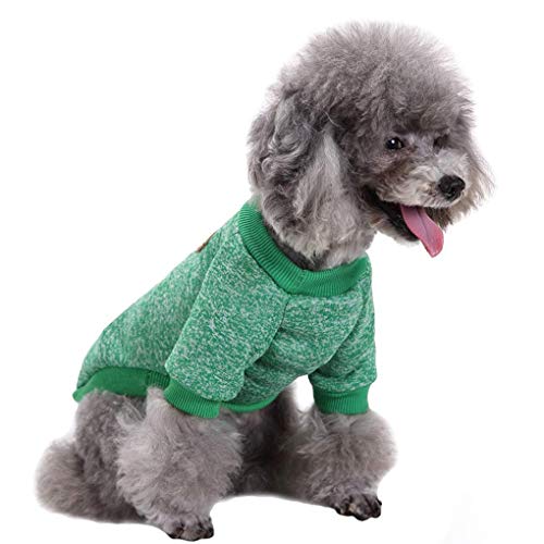 Image of Pet Dog Classic Knitwear Sweater Warm Winter Puppy Pet Coat Soft Sweater Clothing for Small Dogs (XXS, Green)