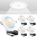 Sunco Motion Sensor Recessed Light 6 Inch LED, Slim Downlight with Junction Box, 1000 Lumens, Selectable CCT 2700K/3000K/4000K/5000K/6000K,14W UL/ETL 4 Pack