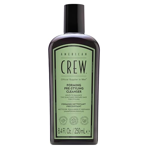 American Crew Forming Pre-Styling Cleanser, Champú Pre-Peinado Potenciador de Rizos para Cabello Masculino, Champú Vegano Antiencrespamiento para Cabello Rizado, Producto Previo al Peinado, 250 ml