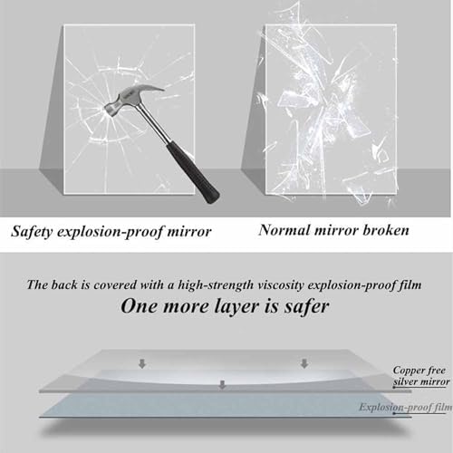 Half Circle LED Bathroom Mirror with Touch Switch, Defogging & Adjustable Brightness, Tri-Color Backlit, 35"-51" Right Semicircle, 60x90cm - Modern Vanity Decor