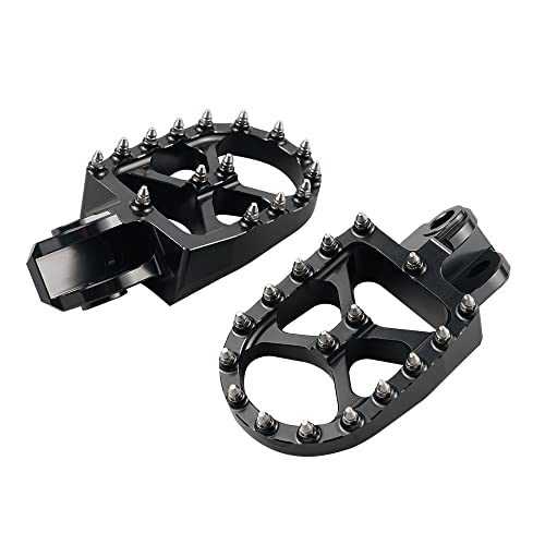Nicecnc Black Wide Fat Forged Foot Pegs & Handlebar Guards Handguard Kit Compatible With Ktm 125/200/250/300 Xcw, See Fitment #TOP2