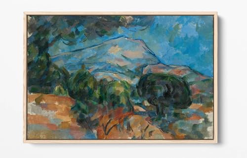 Tableau Mont Sainte-Victoire Cézanne : cadre chêne clair 76x50 cm - 2