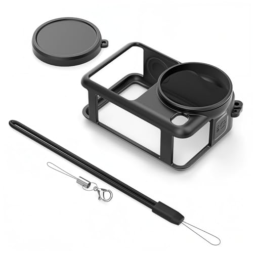 Image of ZORBES Compatible with D-JI Osmo Action 6, Action Camera Silicone Cover Protective Skin Cover with Detachable Lens Cover, Silicone Wrist Lanyard, Anti-Scratch Action Camera Accessories
