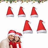 Gorros de Navidad,Niño Gorro Santa,10 Piezas Gorro de Navidad Unisex,Gorro de Papá Noel para Adultos y Adolescentes,Gorro de Papá Noel,Gorros de Papá Noel con pompón,Gorro de Papá Noel de Felpa