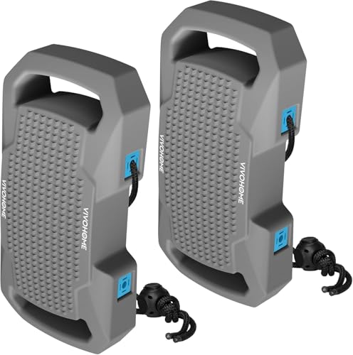 VIVOHOME EVA Boat Fenders 2 Pack for Docking, Boat Bumpers with Nylon Rope, and Fixed Lock Fit for Yachts, Sailing Dinghies, Bass Boats, Gray